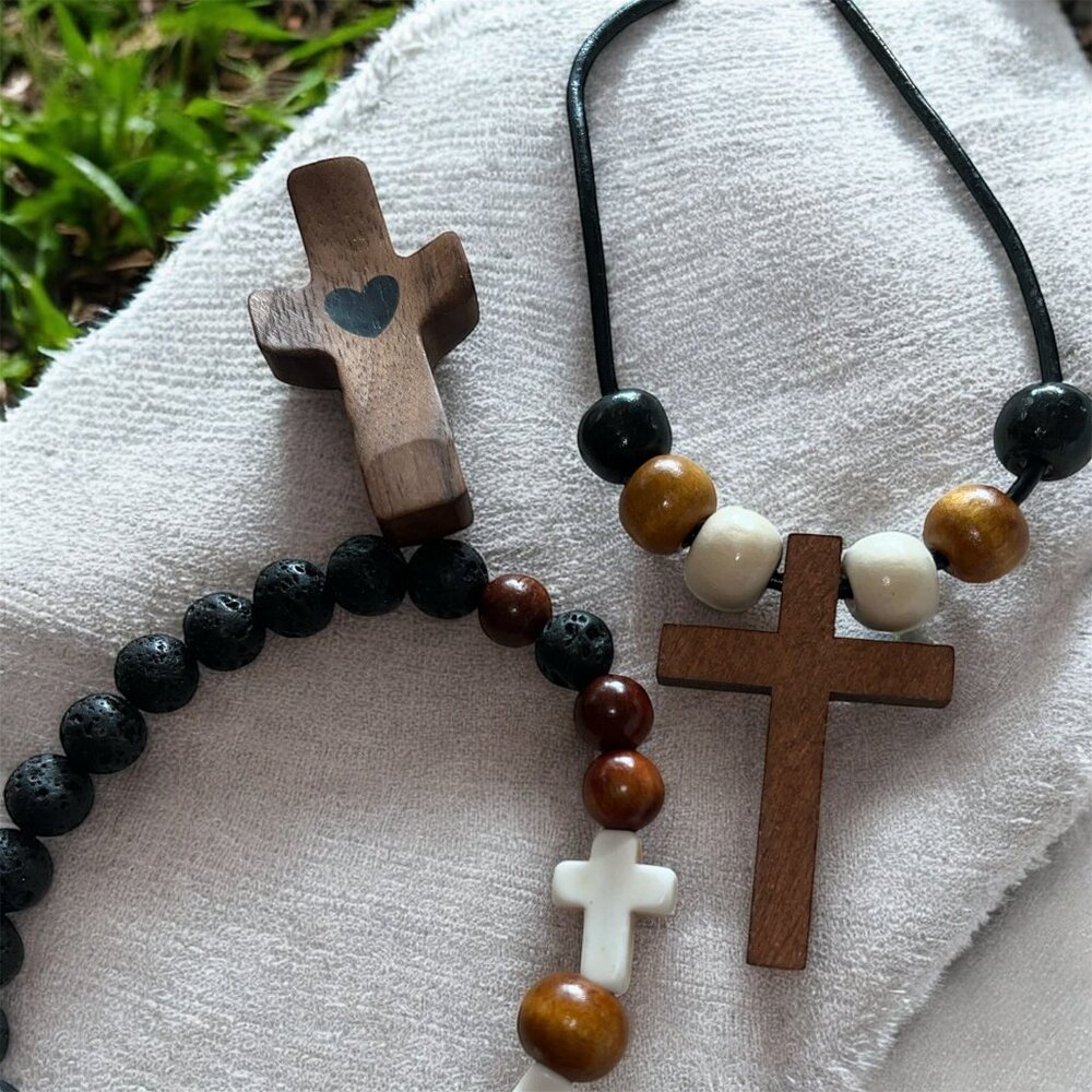 Unisex Trio, bracelet, necklace, and pocket cross